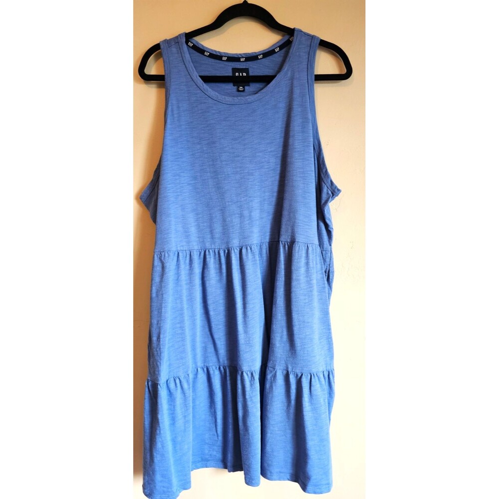 Gap Dress Women's XXL  Blue Sleeveless Short Pull Over Summer Beach Pockets